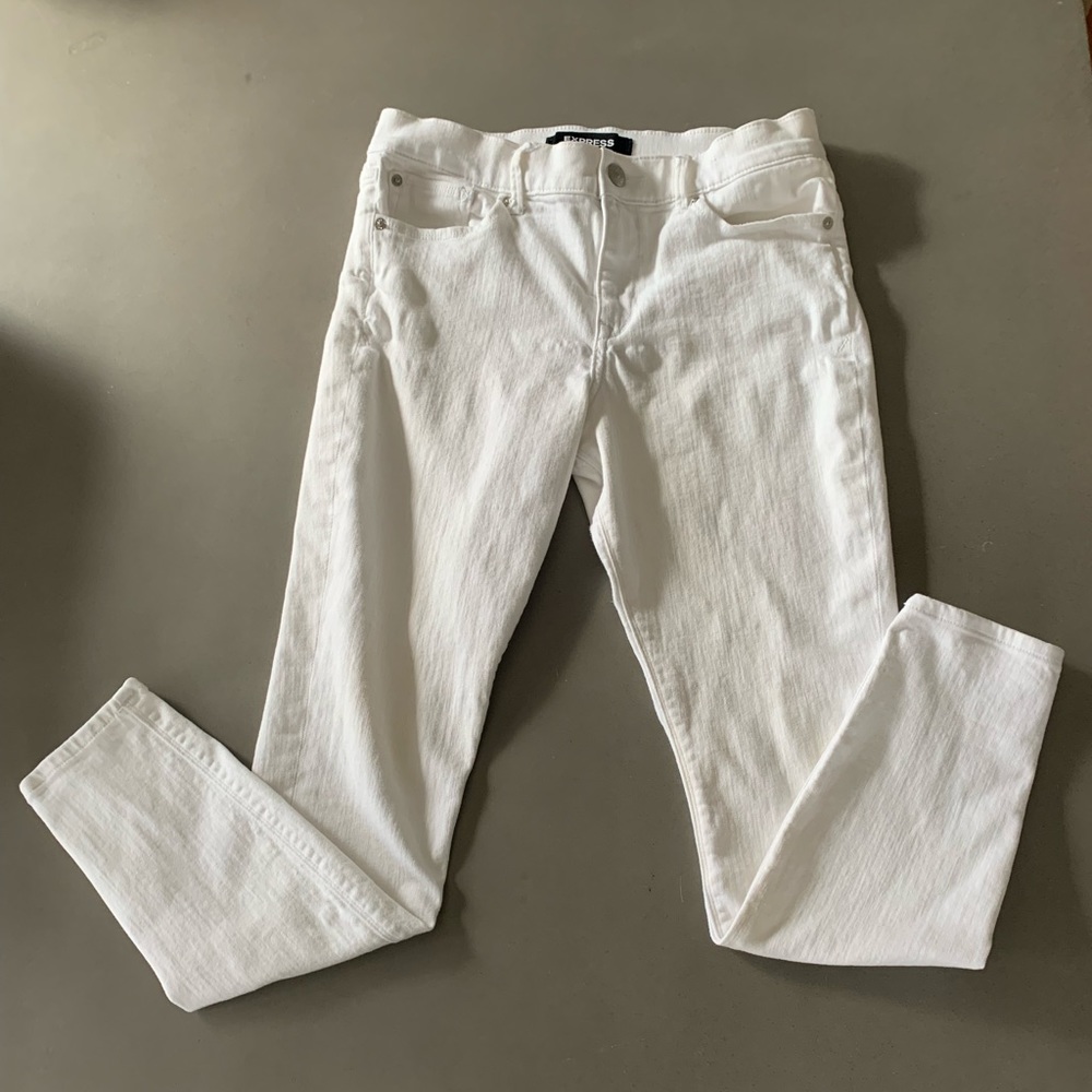Express White Mid Rise Leggings